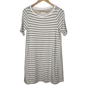 Lou & Grey Striped Cozy‎ Midi T Shirt Dress